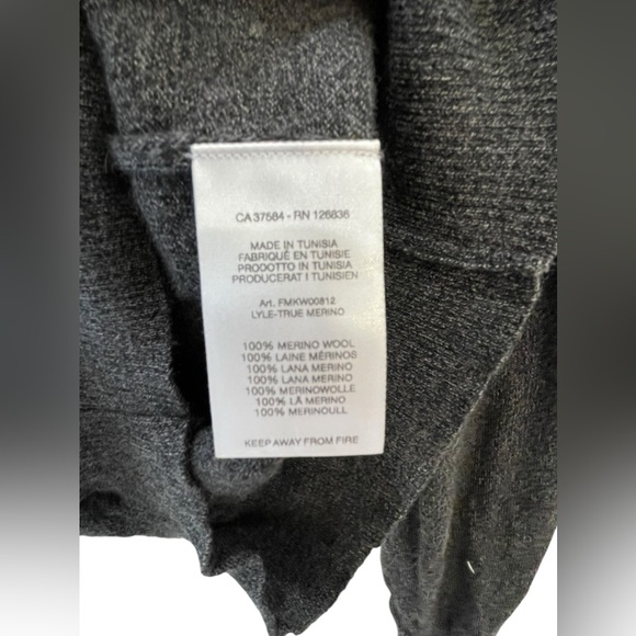 J. Lindeberg merino wool dark grey sweater size small - Picture 3 of 6